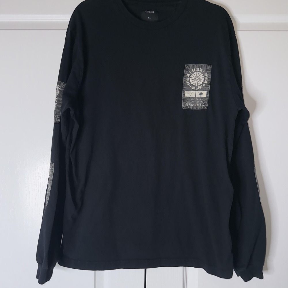 10.Deep Shirt Mens XL Blue Tenth Division Long Sleeve Graphic Tee Japan Patch